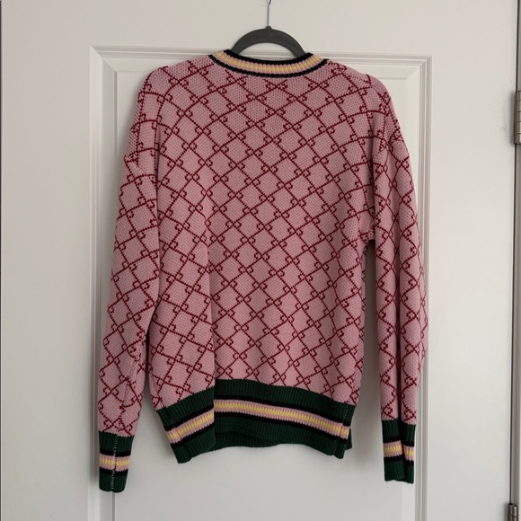 Pink and Red Patterned Sweater - Picture 2 of 2